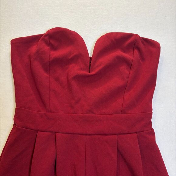 LOVE CHESLEY Strapless Hi Waist Tapered Jumpsuit Womens Small Red/retroglam EUC - Picture 1 of 6